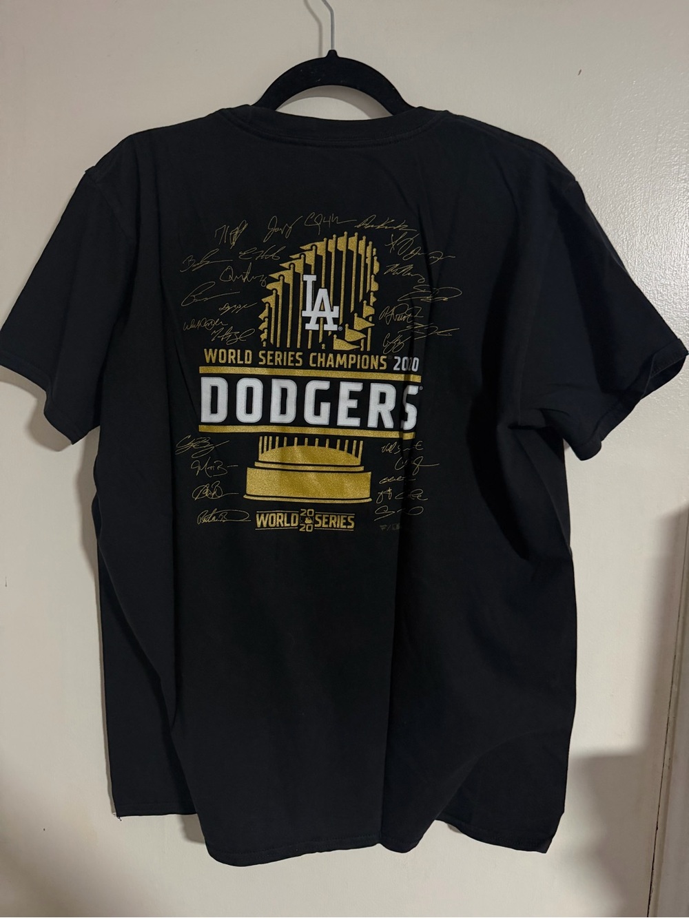 Fanatics LA Dodgers 2020 World Series Champions Roster Signature T-Shirt Large